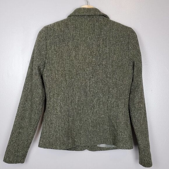 Fossil Dual Pocket Green Tweed Wool Blazer Jacket - Picture 7 of 7